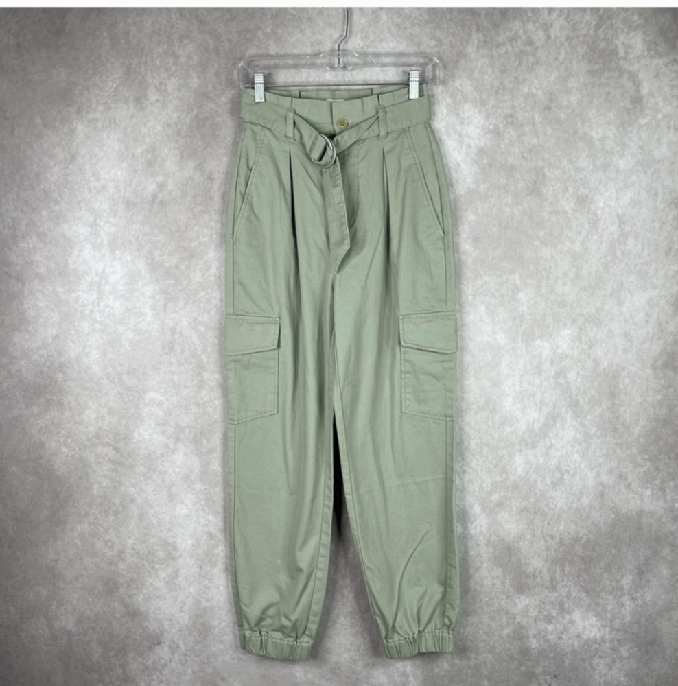 Aritzia Sunday Best Green Paperbag Cargo Pants